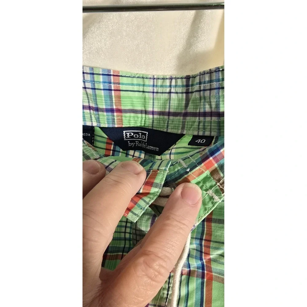 Polo Ralph Lauren Swim‎ Trunks Mens Large Plaid Lined Beach Shorts Vintage 40
